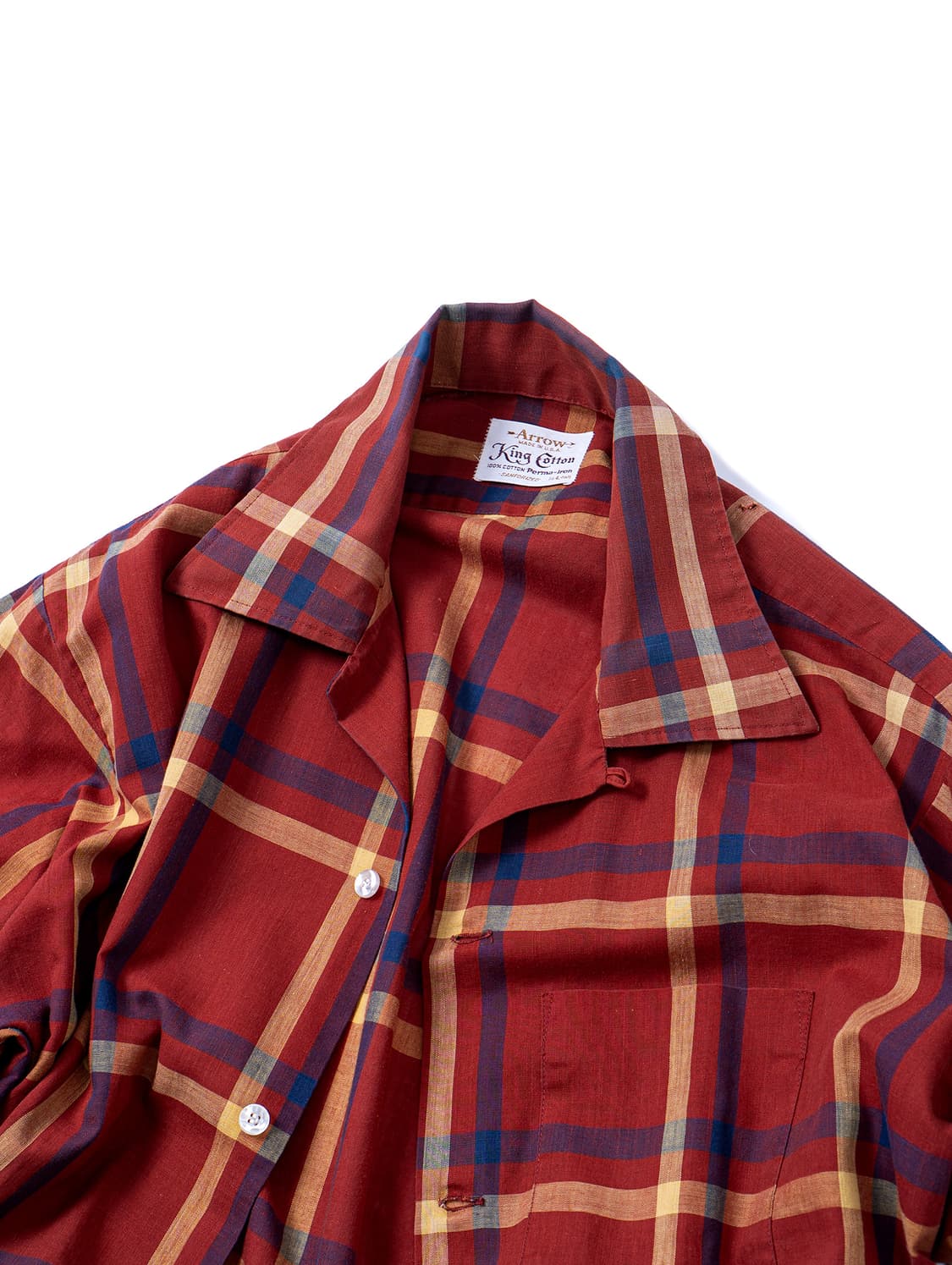 60s Arrow King Loop Collar Check Shirt  상품이미지5