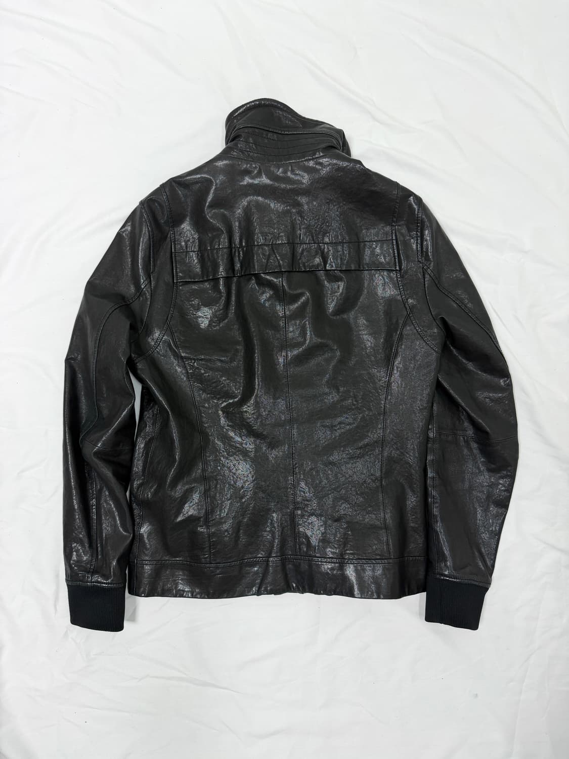 하이넥 슬림 레더 자켓 상품이미지5