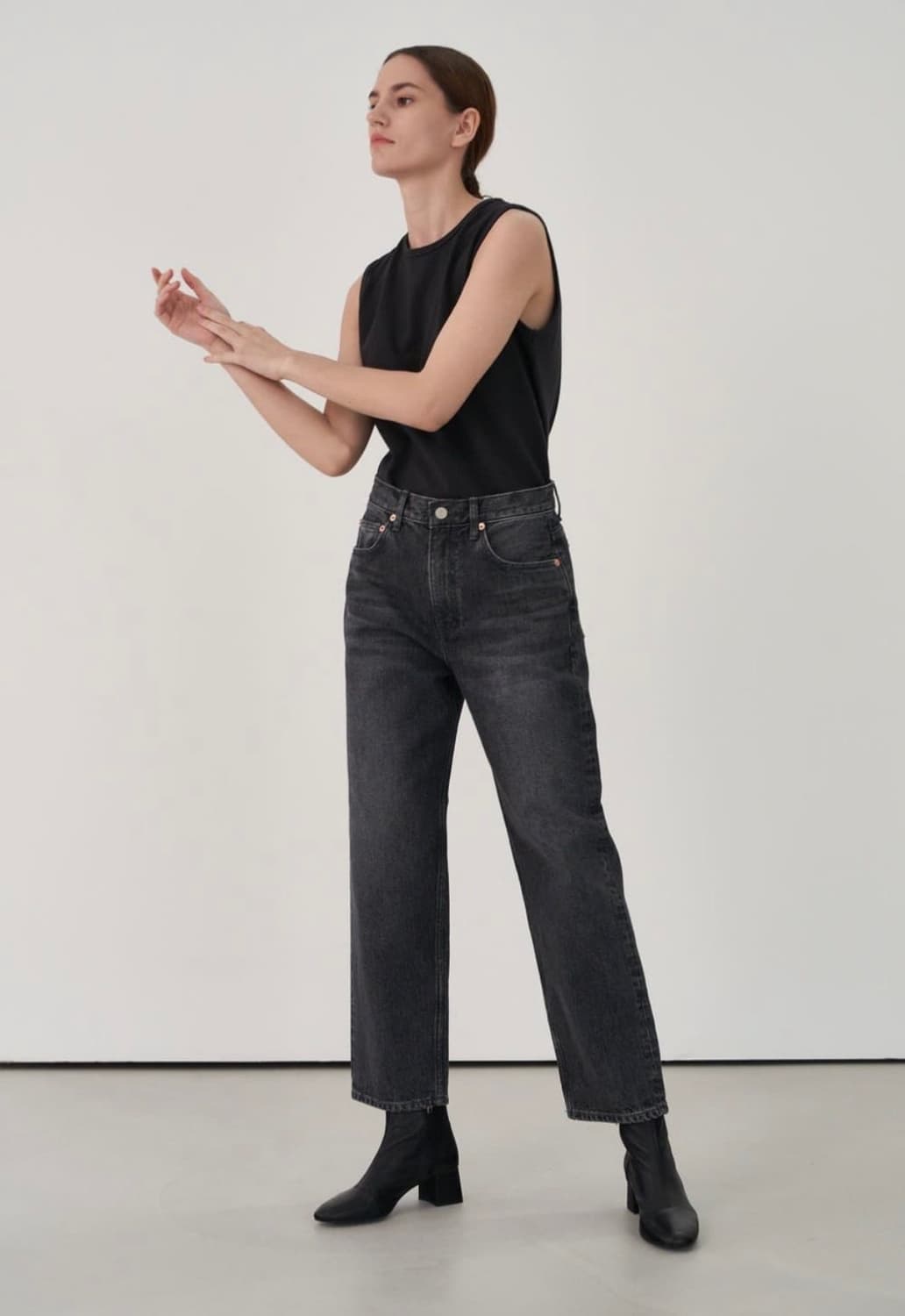 regular fit jeans 레귤러 핏 흑청 데님 청바지 바지 상품이미지1
