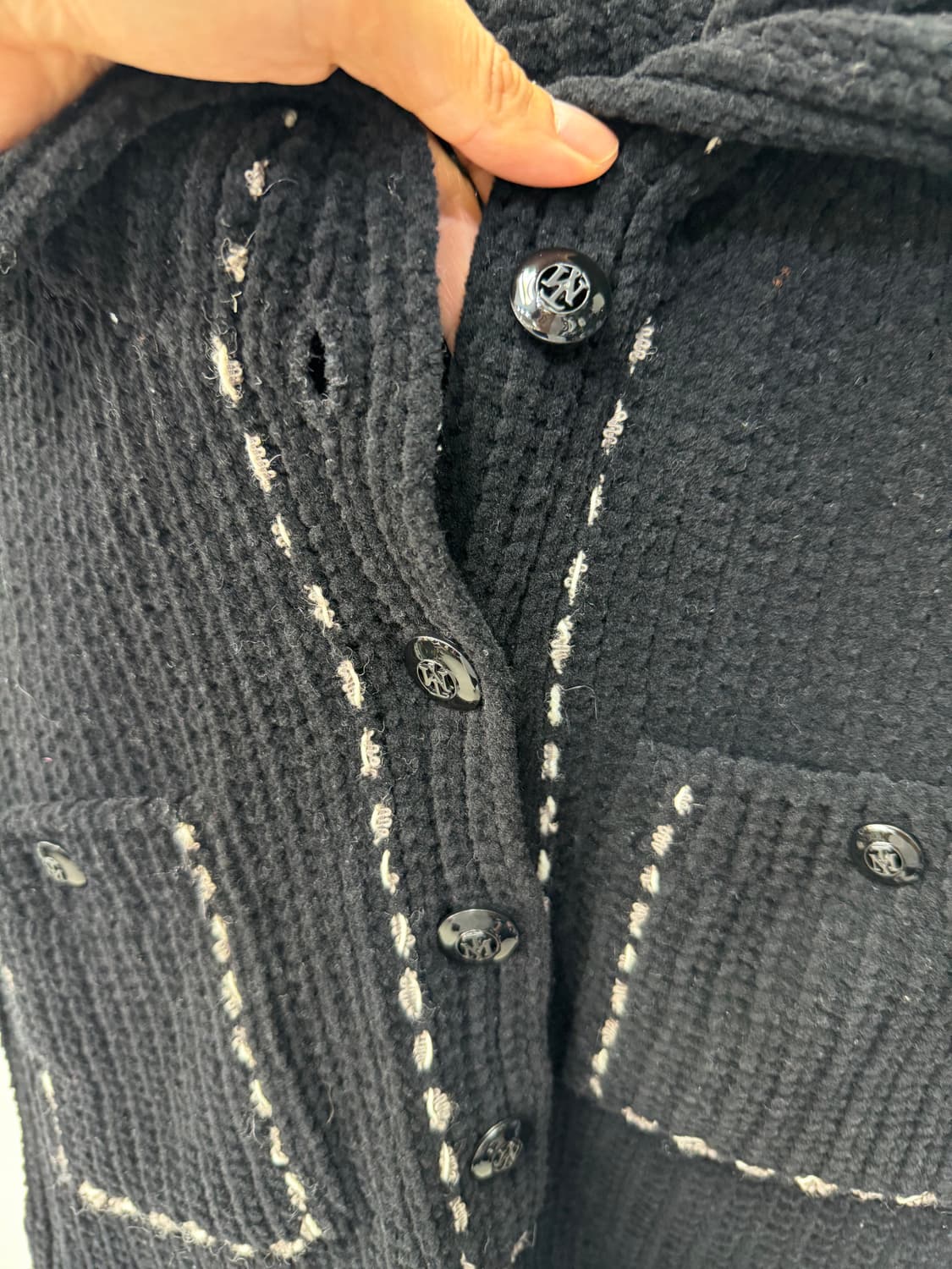 정품) TIME 타임 한섬 22ss 블랙 니트 베스트 조끼 90F 상품이미지5