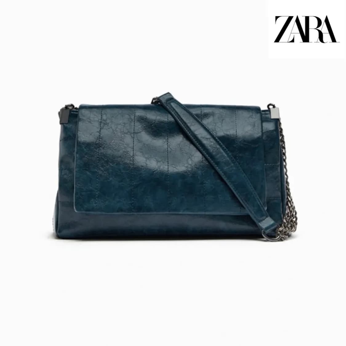 자라 락 플랩 숄더백 딥블루색상 상품이미지4