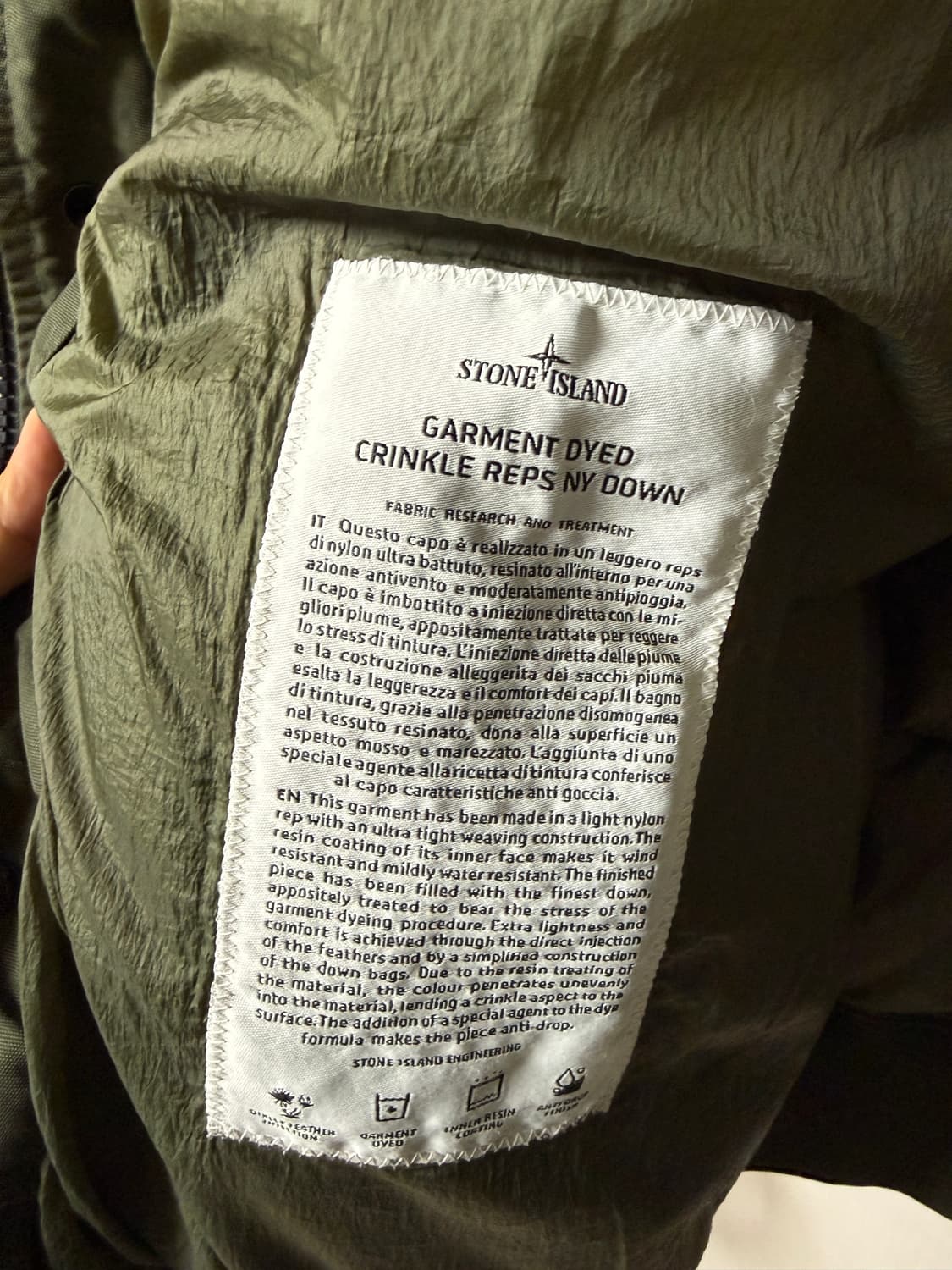 [3XL/XXXL] 스톤아일랜드 크링클랩스 패딩 카키 상품이미지3