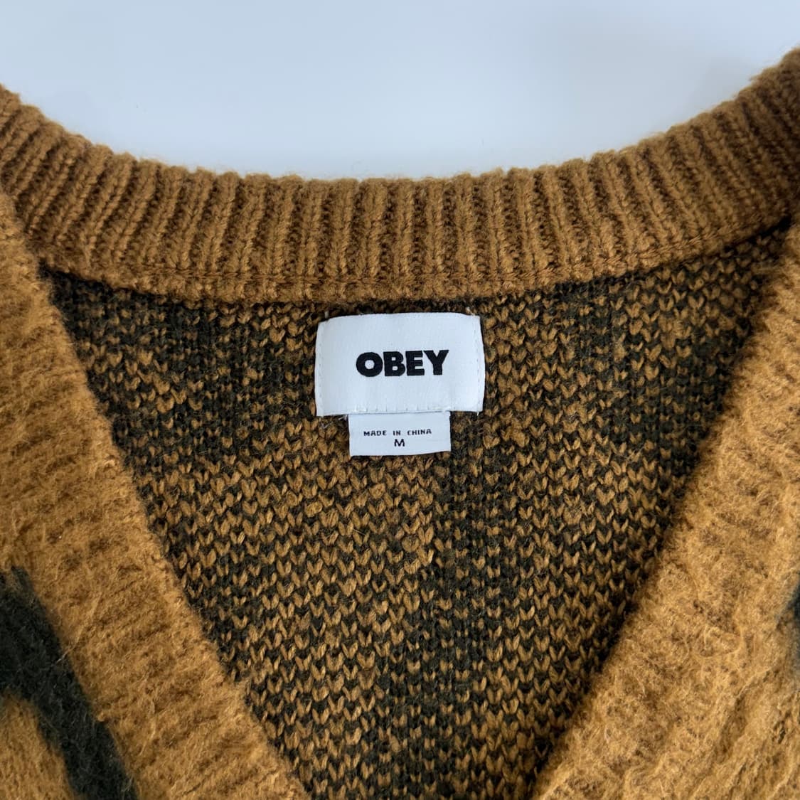 Obey 오베이 패턴 브라운 니트 가디건 상품이미지5