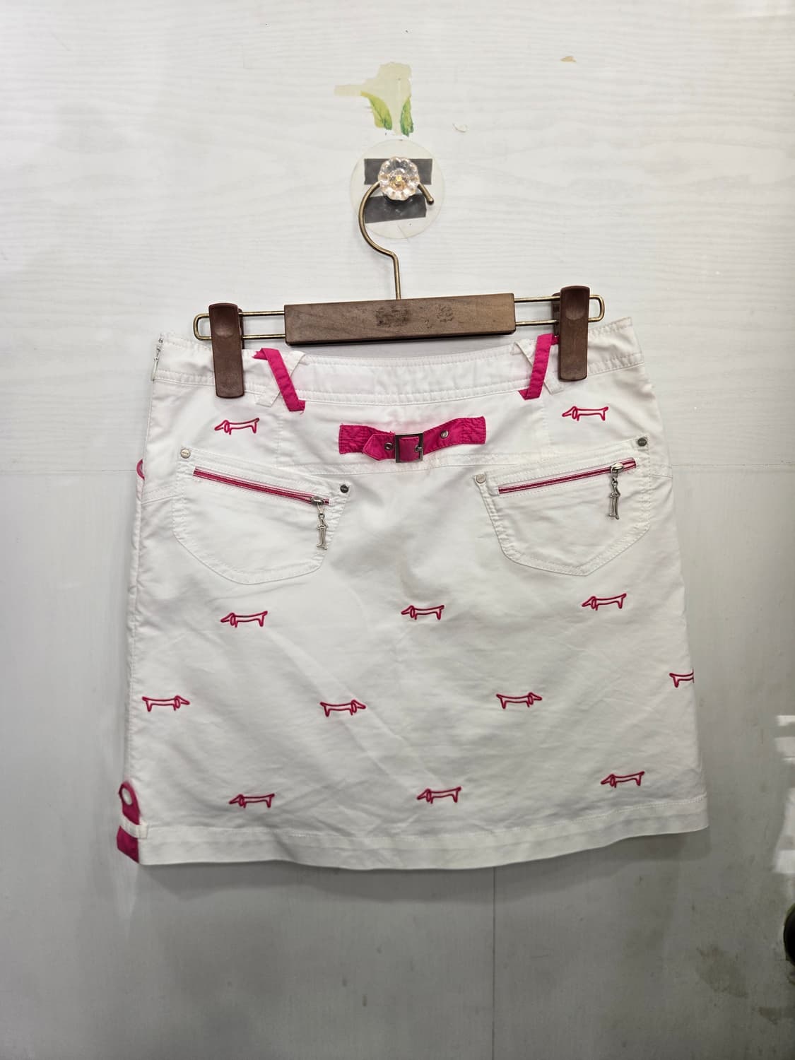 호칭67,실측허리26)) LOUIS CASTEL 루이까스텔 치마! 핑크 상품이미지4