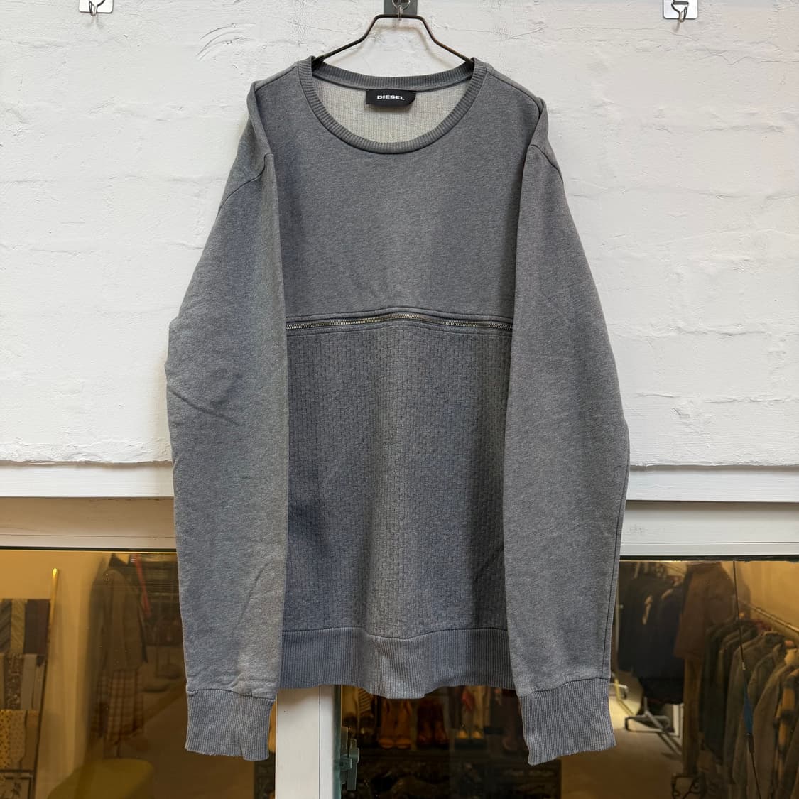 Diesel 디젤 지퍼 그레이 스웻셔츠 XL 상품이미지1