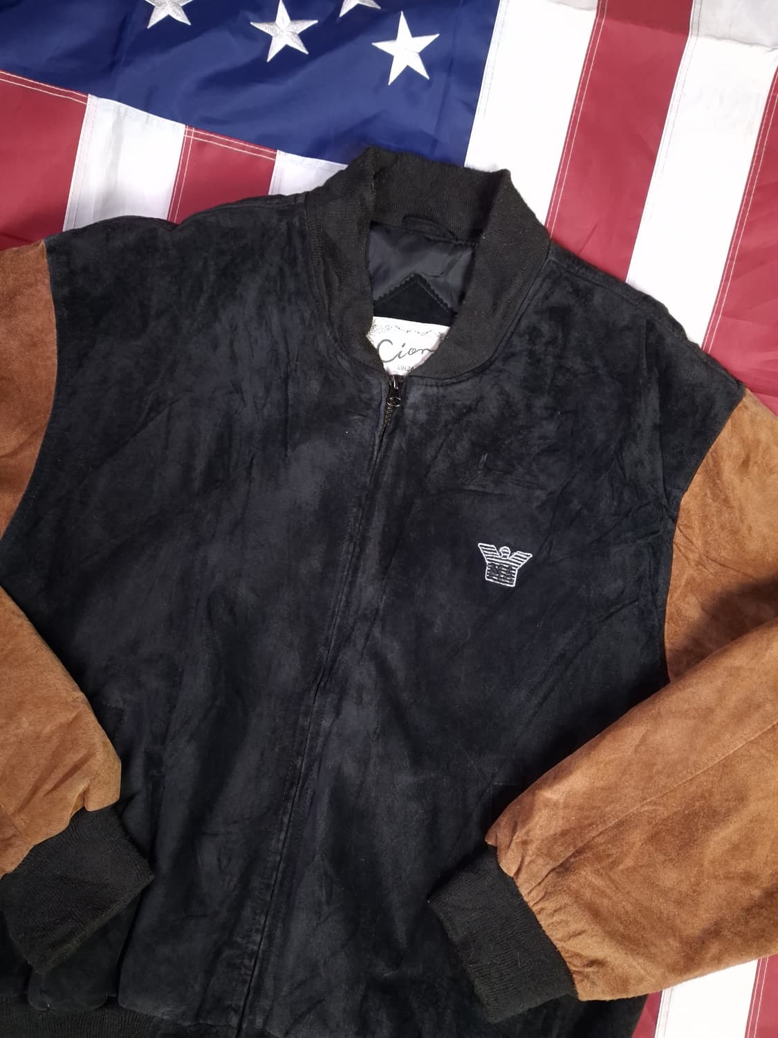 MARIOGIO ALEXIO 리얼 스웨이드 배색 자켓 상품이미지5