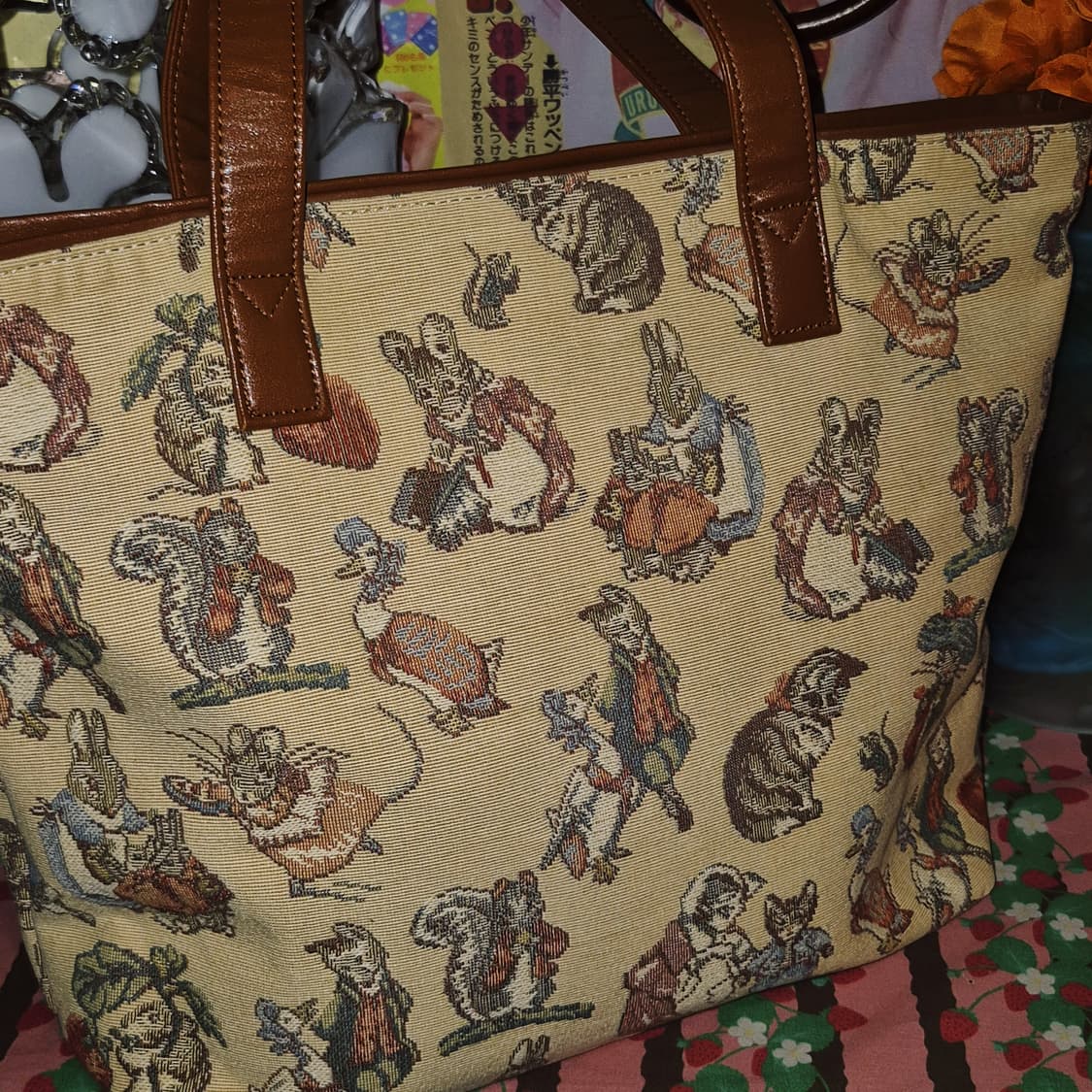 90s 도쿄 야마토야 피터 래빗 고블랭 빅 토트백 상품이미지7