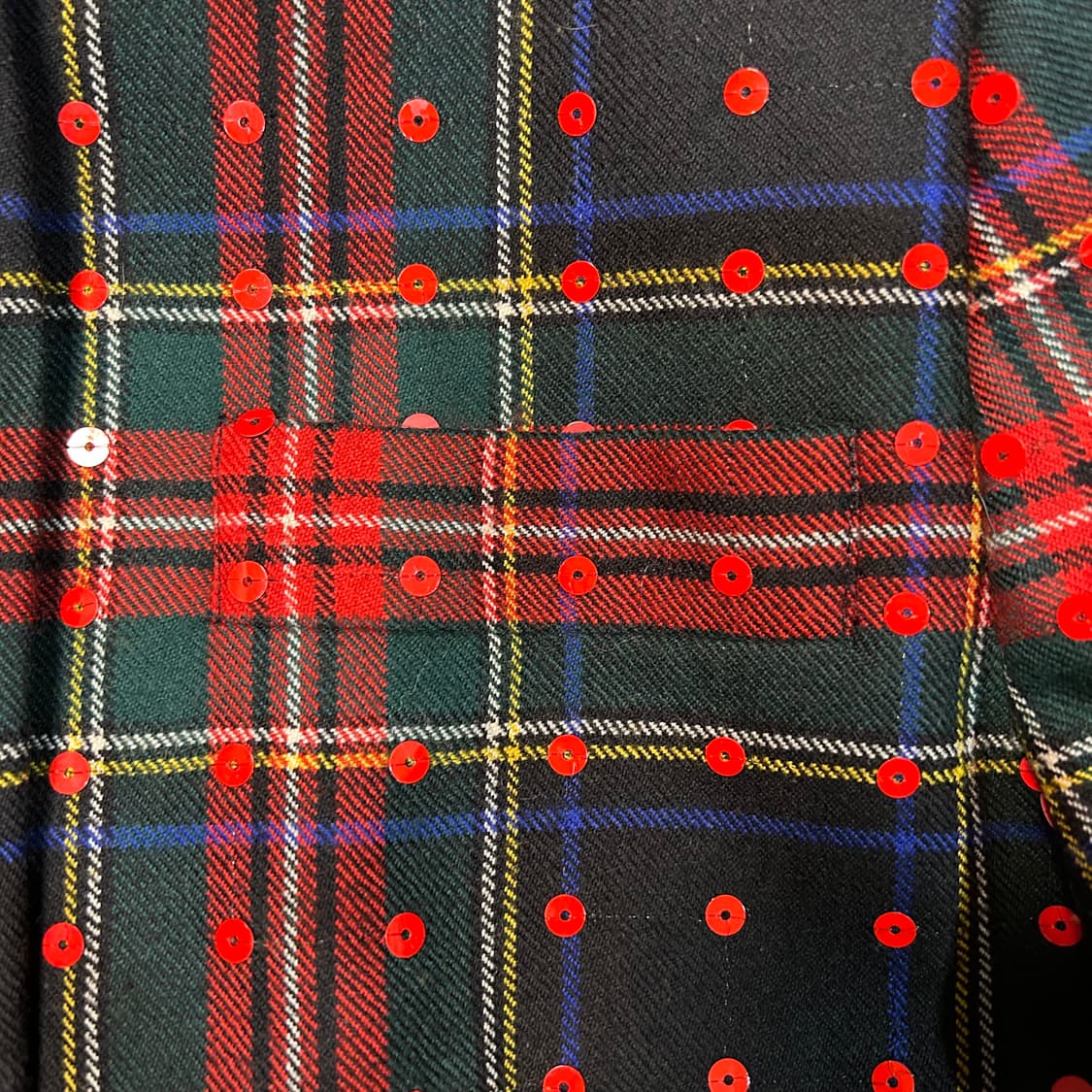 [M] 80s 발망 Ivoire 아카이브 타탄체크 스팽글 자켓 상품이미지3