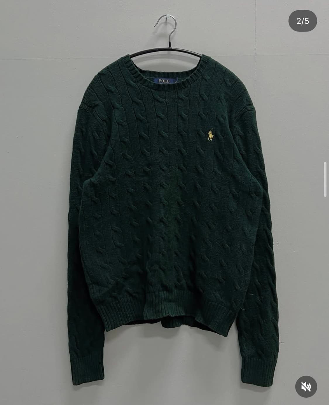 폴로 랄프로렌 케이블 꽈배기 니트 그린 상품이미지2
