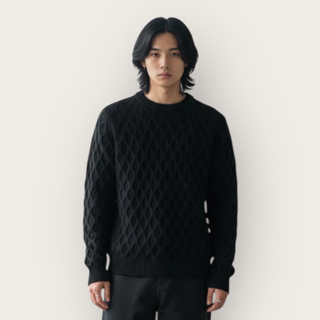 M/ 띠어리 와플패턴 울 스웨터 니트 상품이미지1
