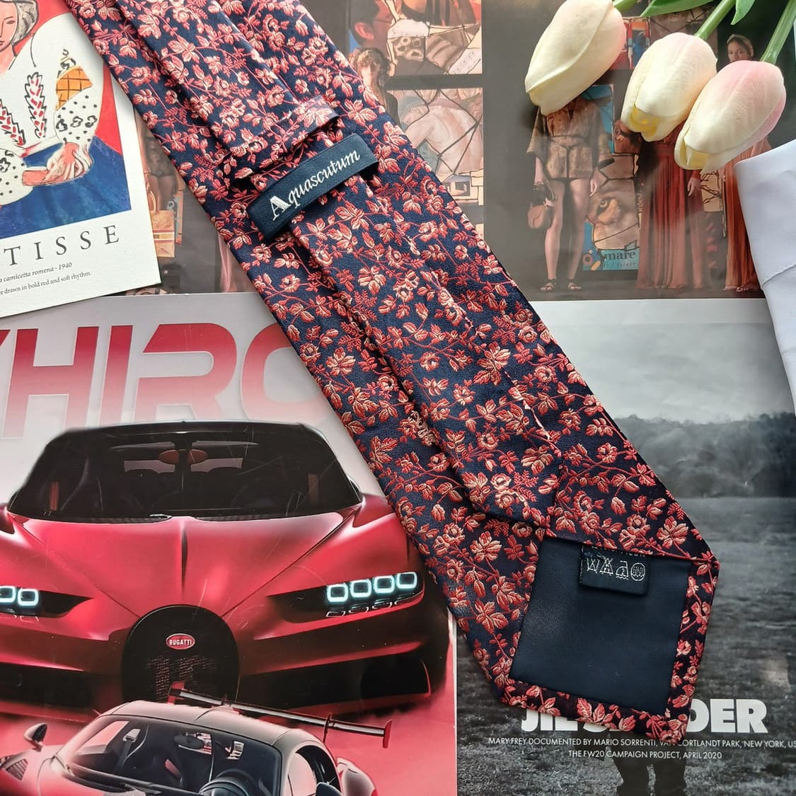 아쿠아스큐텀 실크 자카드 넥타이 9.4cm A+등급 A18639
 상품이미지4