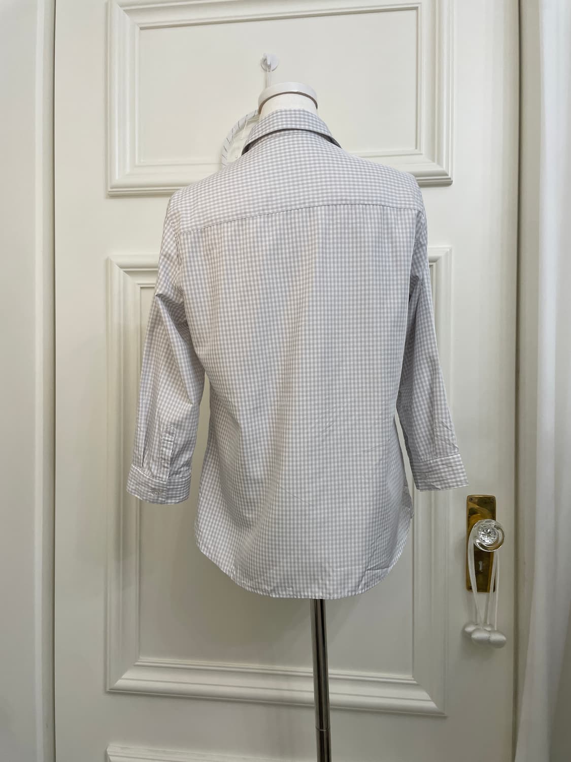 sheer gray gingham check basic shirt 상품이미지3