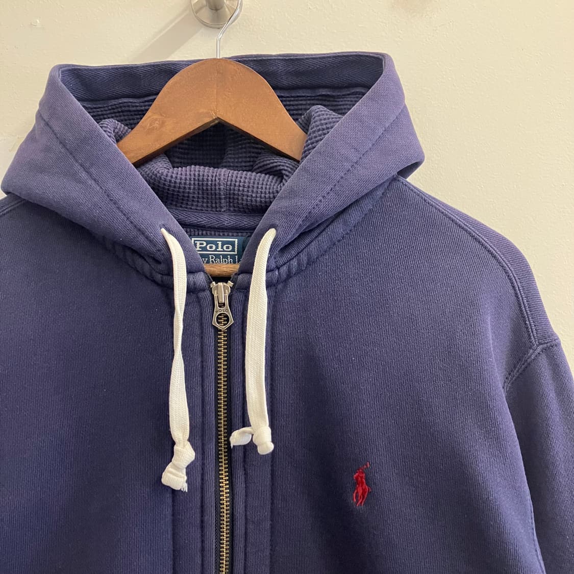 N108 폴로 와플 후드집업 네이비 상품이미지1