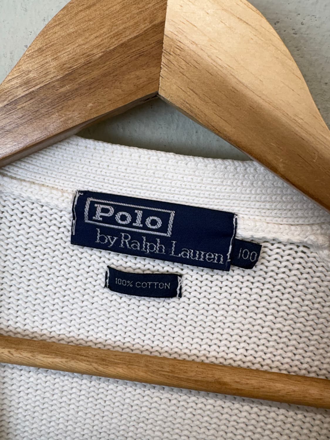 폴로랄프로렌 빈티지 코튼 브이넥 니트 가디건 화이트 상품이미지6