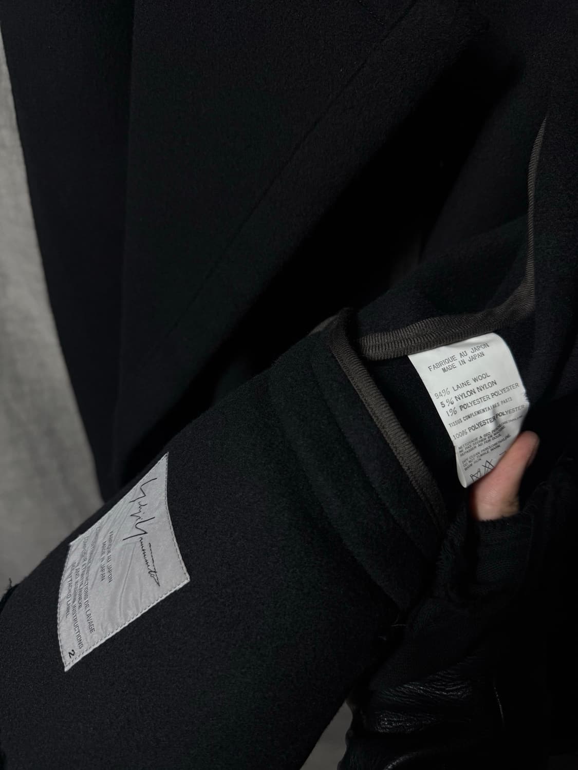 요지야마모토 뿌르옴므 울 숏 코트 상품이미지6