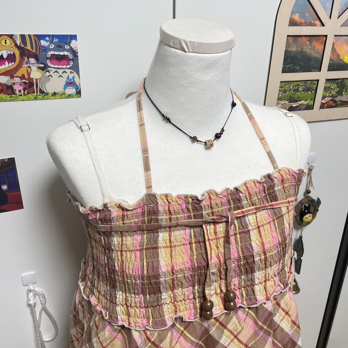 체크 원피스 스커트 #키치 #체크원피스 #체크 #패치 #자수 상품이미지4