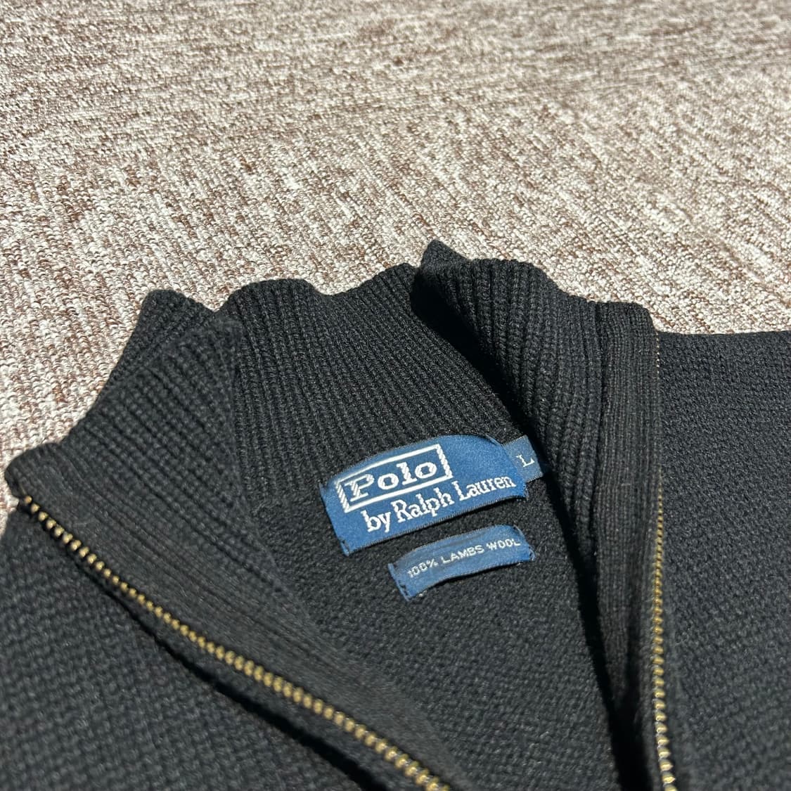 L) 폴로 랄프로렌 블랙 램스울 니트 반집업 풀오버 상품이미지4