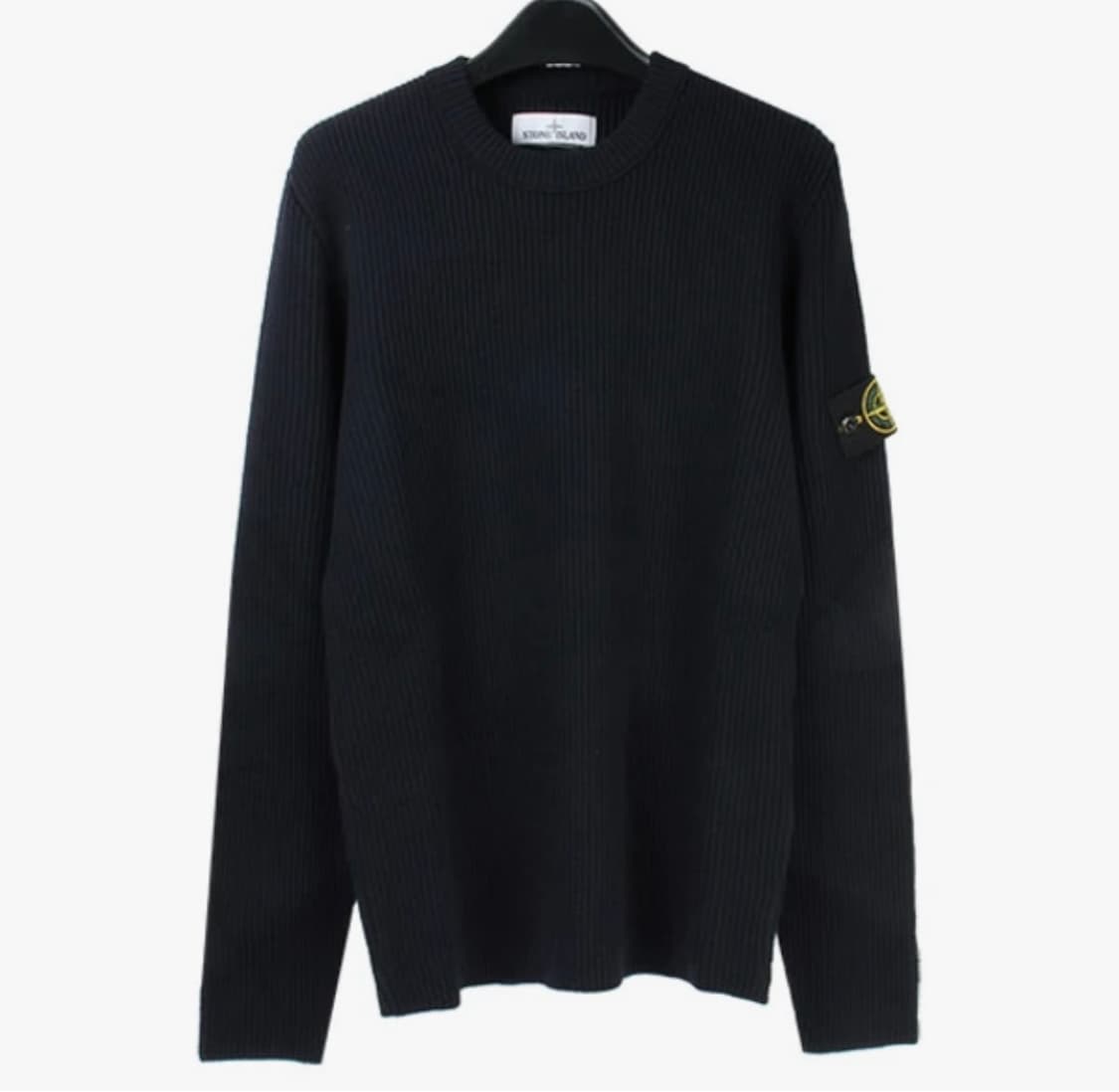 새상품(M)스톤아일랜드 와펜 로고 울 스웨터 니트 블랙 상품이미지6