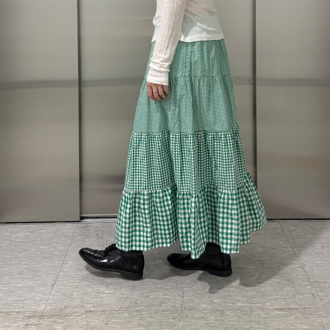 Beams boy multi gingham tiered skirt 상품이미지3
