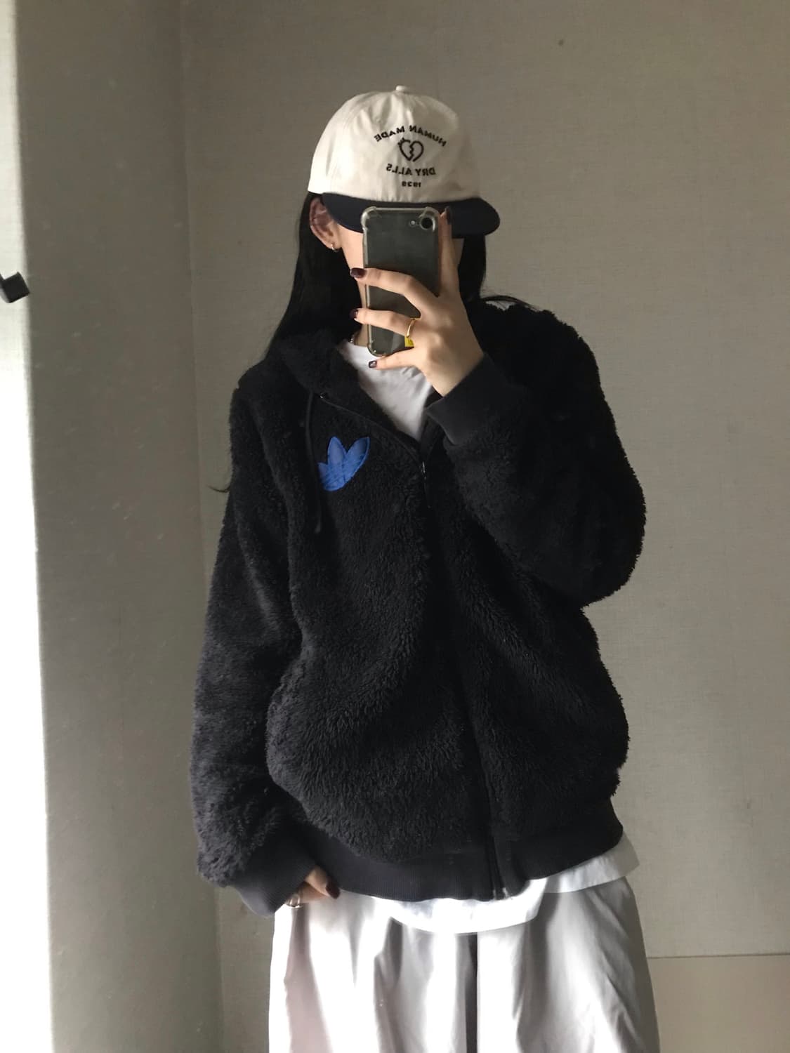 아디다스 블랙 빅로고 후리스 상품이미지5