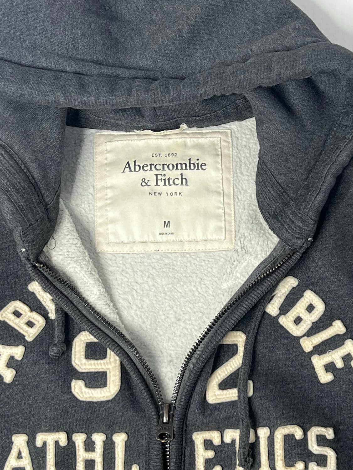 아베크롬비 그레이 양털 안감 후드집업 상품이미지3