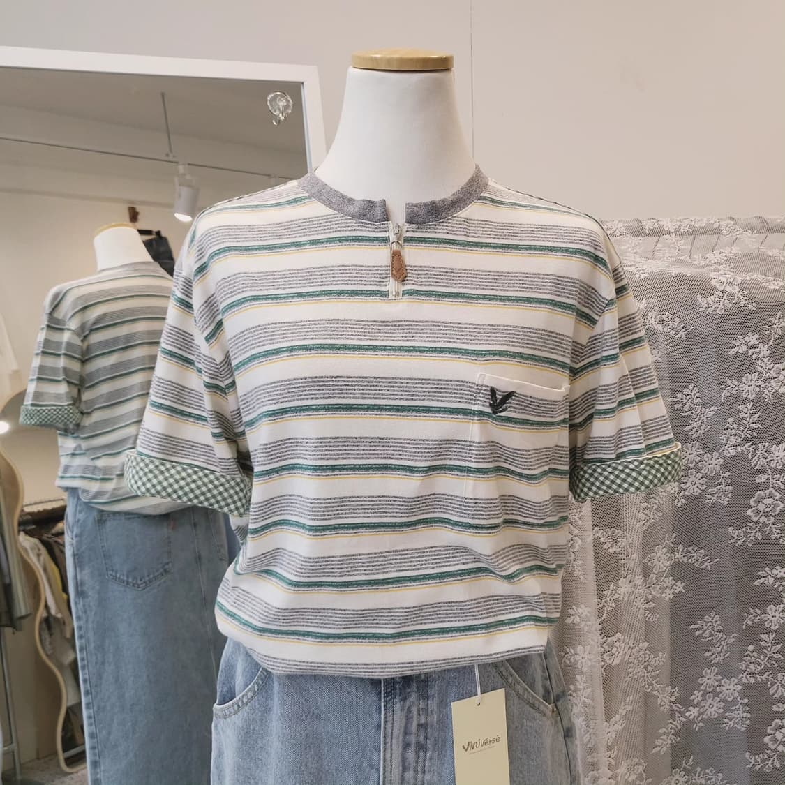 Lyle&scott 헨리넥 스트라이프 반팔티 상품이미지2