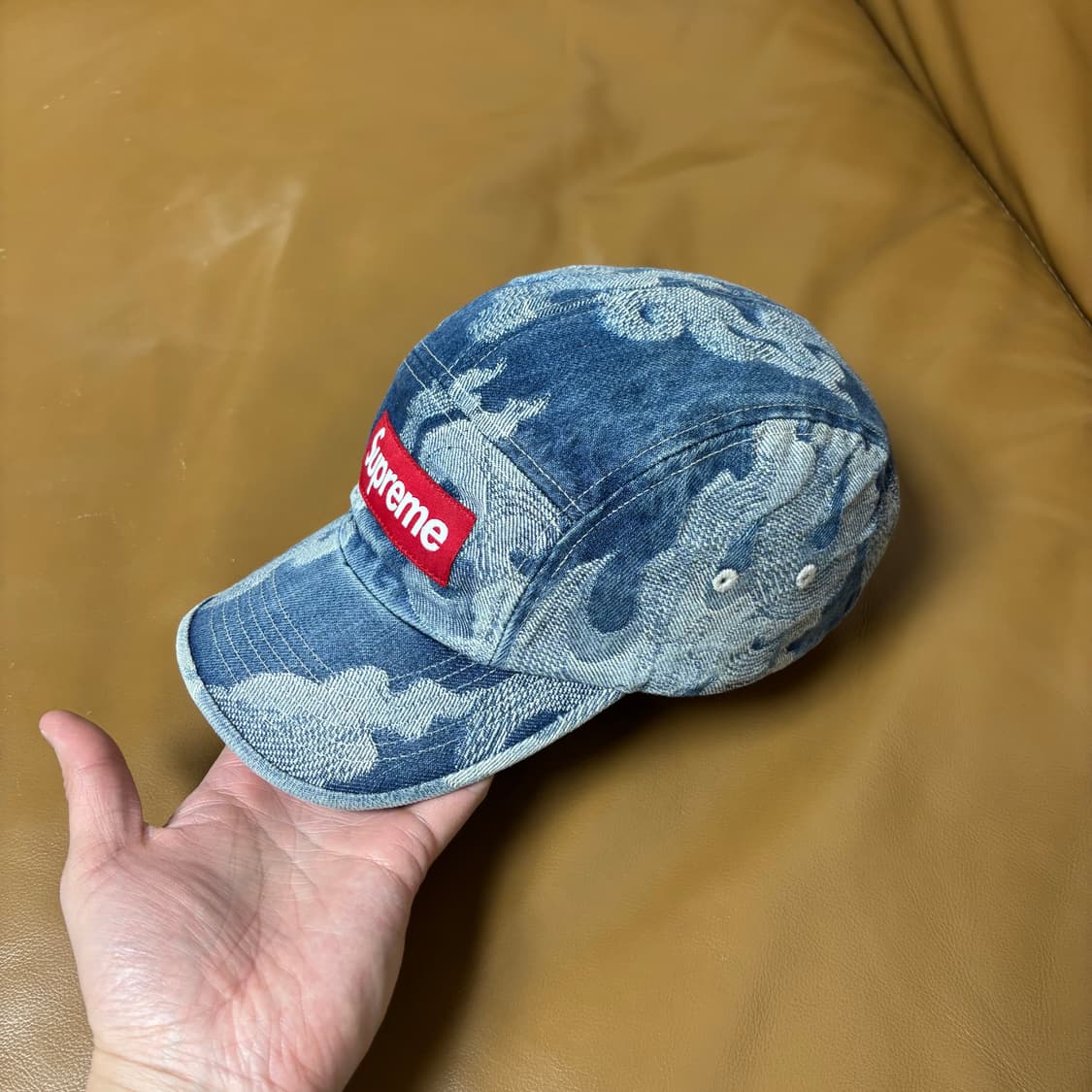 슈프림 캠프캡 모자 박스로고 플레임 데님 상품이미지4