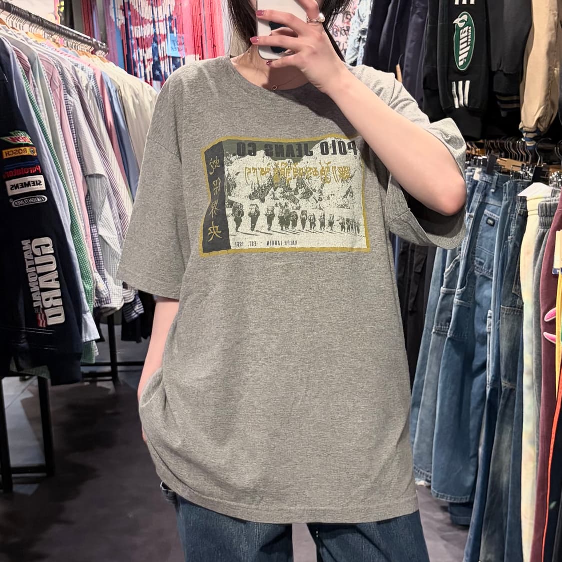 [IM]PoloJeans 폴로진스 그래픽 반팔티 그레이 상품이미지1