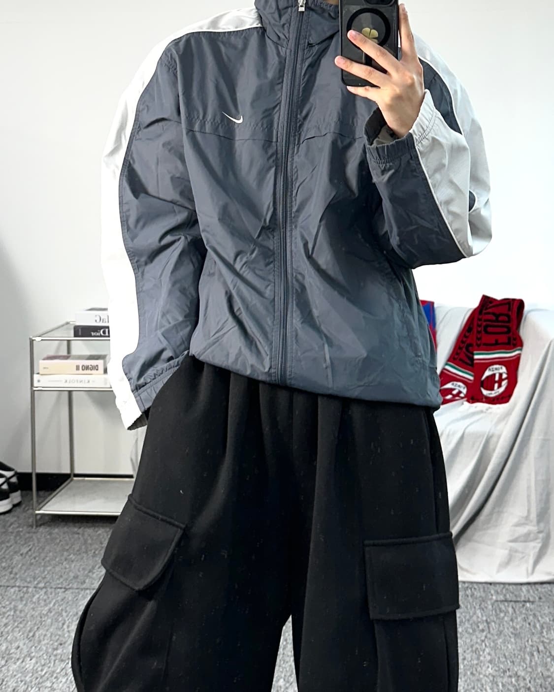 나이키 그레이 화이트 바람막이 S 상품이미지3