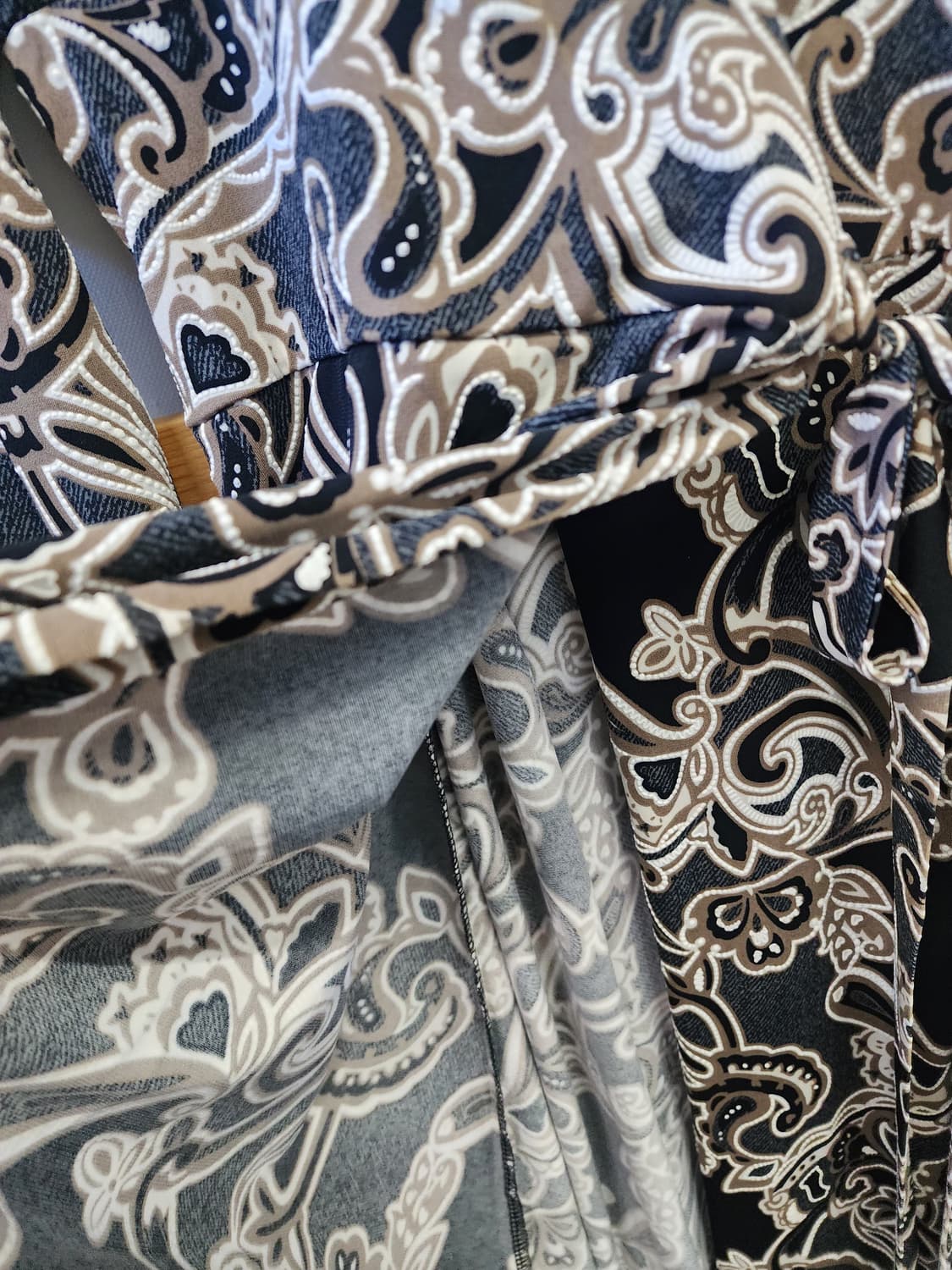 새상품 패턴 랩 롱 원피스 상품이미지5