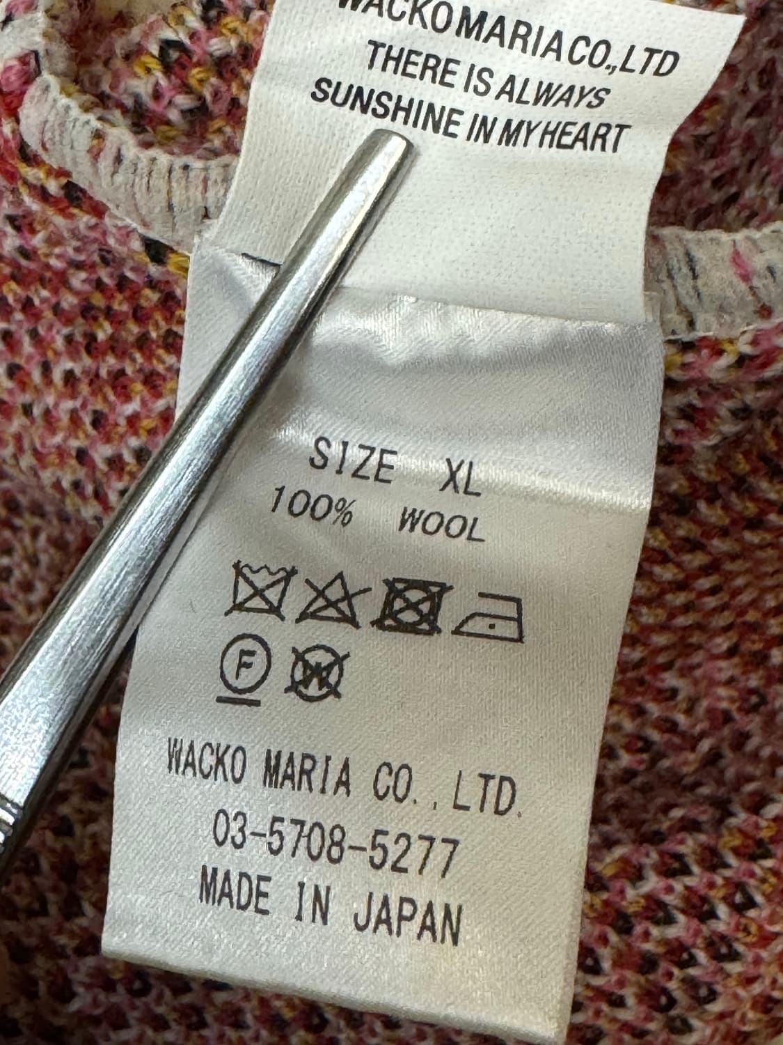 [XL] 와코마리아 x 팀레히 자카드 울 니트 화이트 24FW 상품이미지8