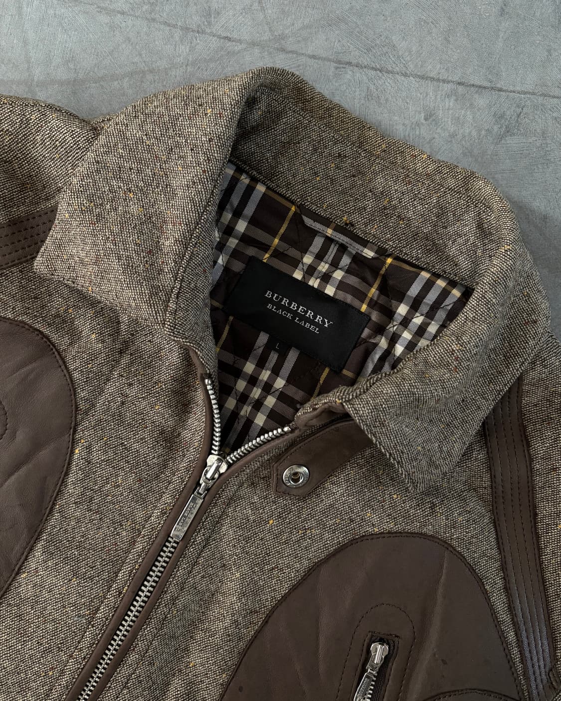 Burberry 버버리 블랙라벨 울 레더 디테일 자켓 상품이미지4