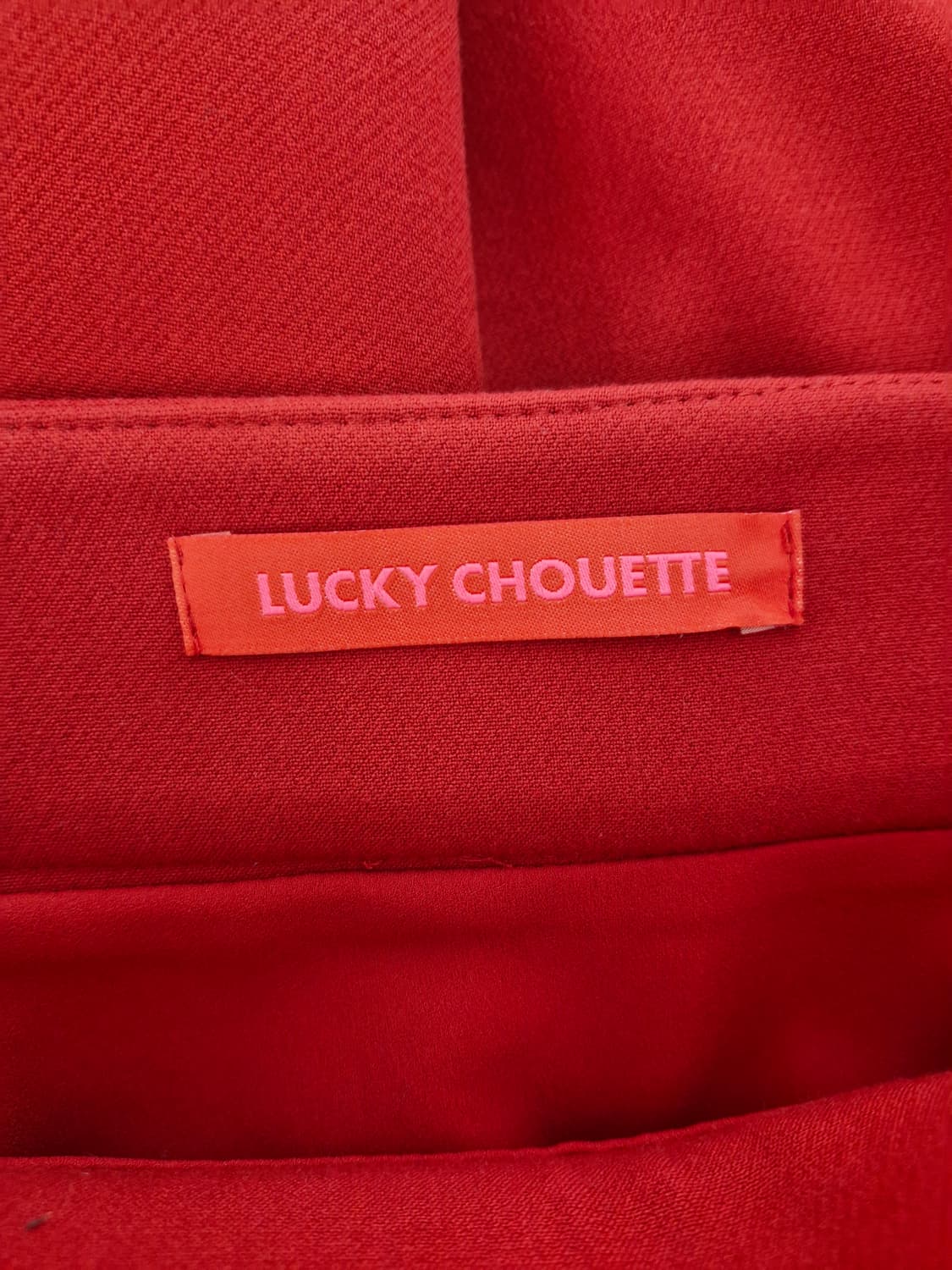 럭키슈에뜨(LUCKYCHOUETTE)페플럼 스커트 레드 상품이미지5