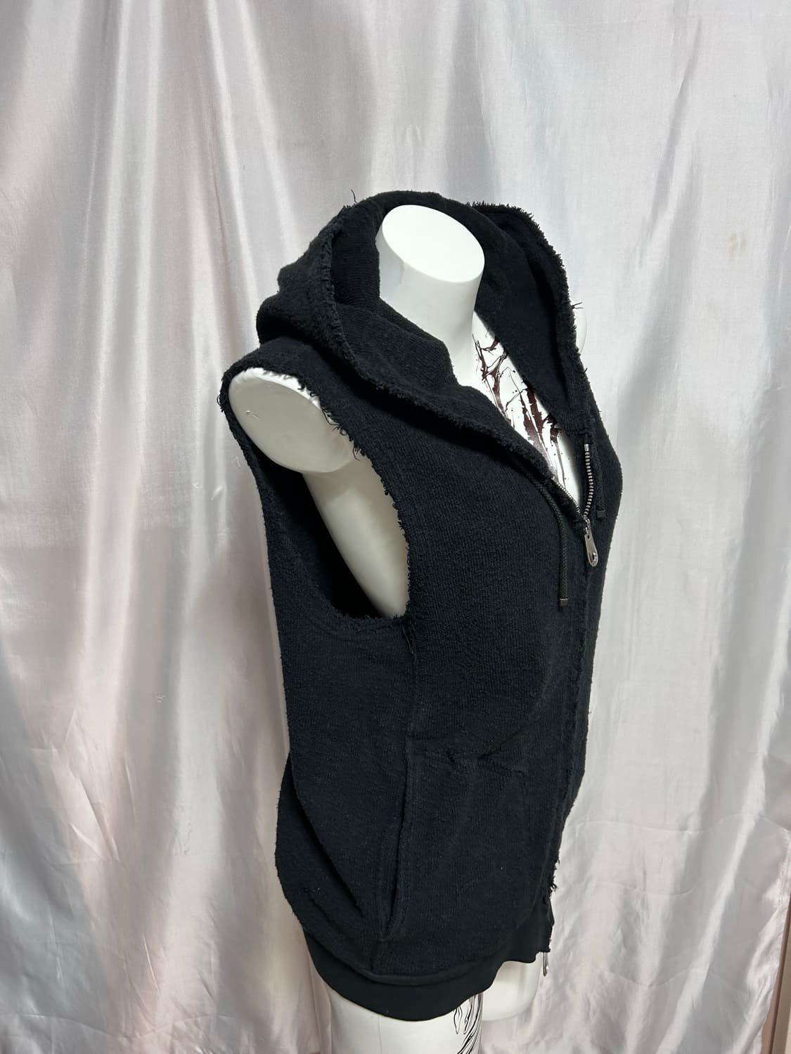 Roar textured hood zip-up vest 상품이미지8