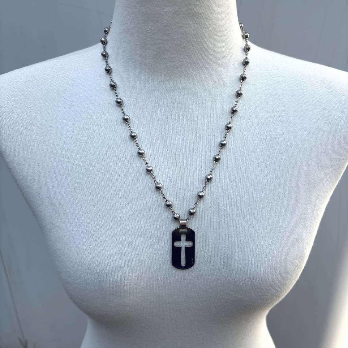 돌체앤가바나 빈티지 크로스 도그택 볼체인 목걸이 상품이미지2