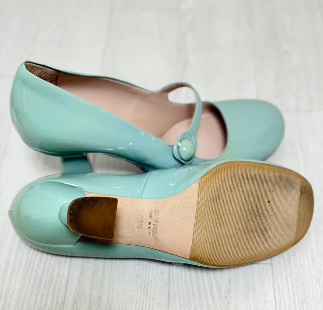 Miu miu 미우미우 민트 메리제인 펌프스 힐 38½ 상품이미지5