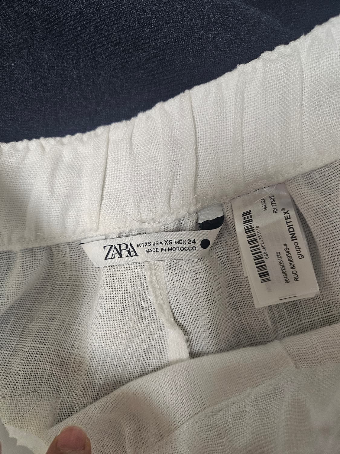 ZARA 화이트 린넨  팬츠 XS 상품이미지3