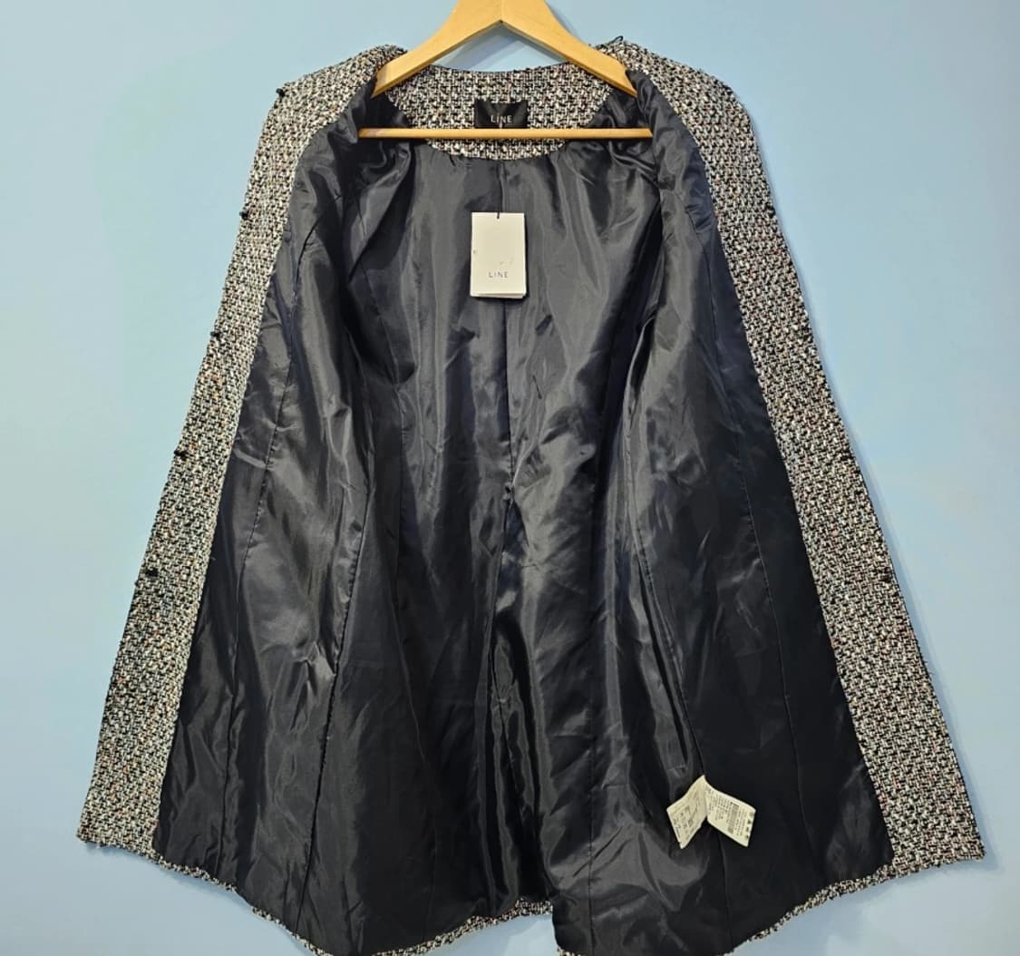 (새상품) LINE 슬림라인 트위드 롱자켓 ~66 상품이미지4