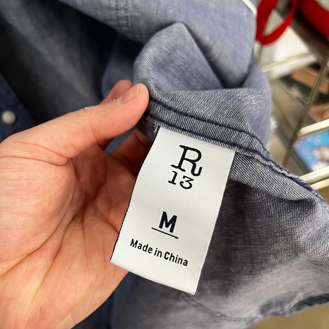 R13 알써틴 오버사이즈 슬리브리스 셔츠 M 상품이미지5