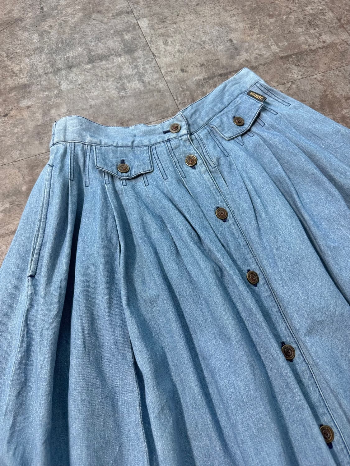 버튼 데님 롱 스커트 상품이미지9