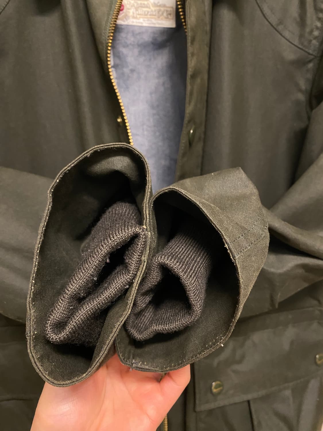 바스통 001 왁스 자켓 올리브 M 상품이미지6