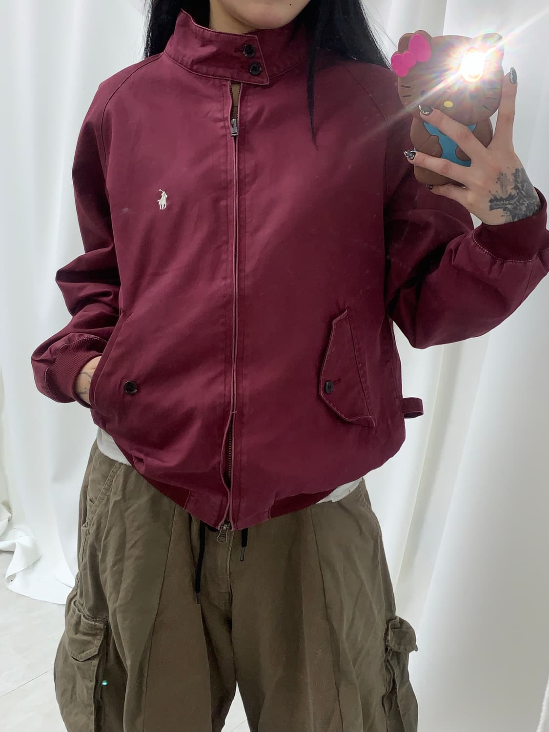 Polo burgundy bomber jacket 상품이미지1
