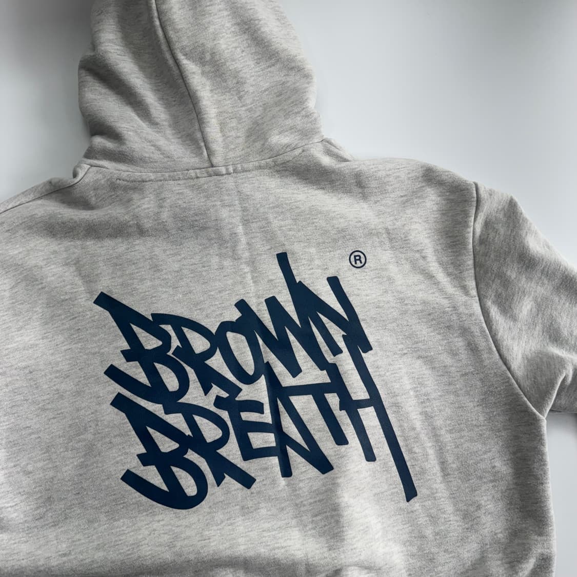 Brown breath 브라운 브레스 백 로고 멜란지 후드티 상품이미지8
