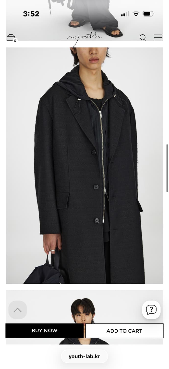 유스 23ss 체스터필드 코트 블랙 상품이미지2