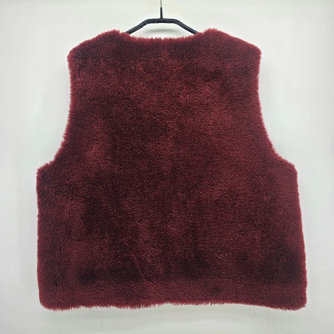 LIOBELL 양모 퍼 베스트 와인 컬러 상품이미지6