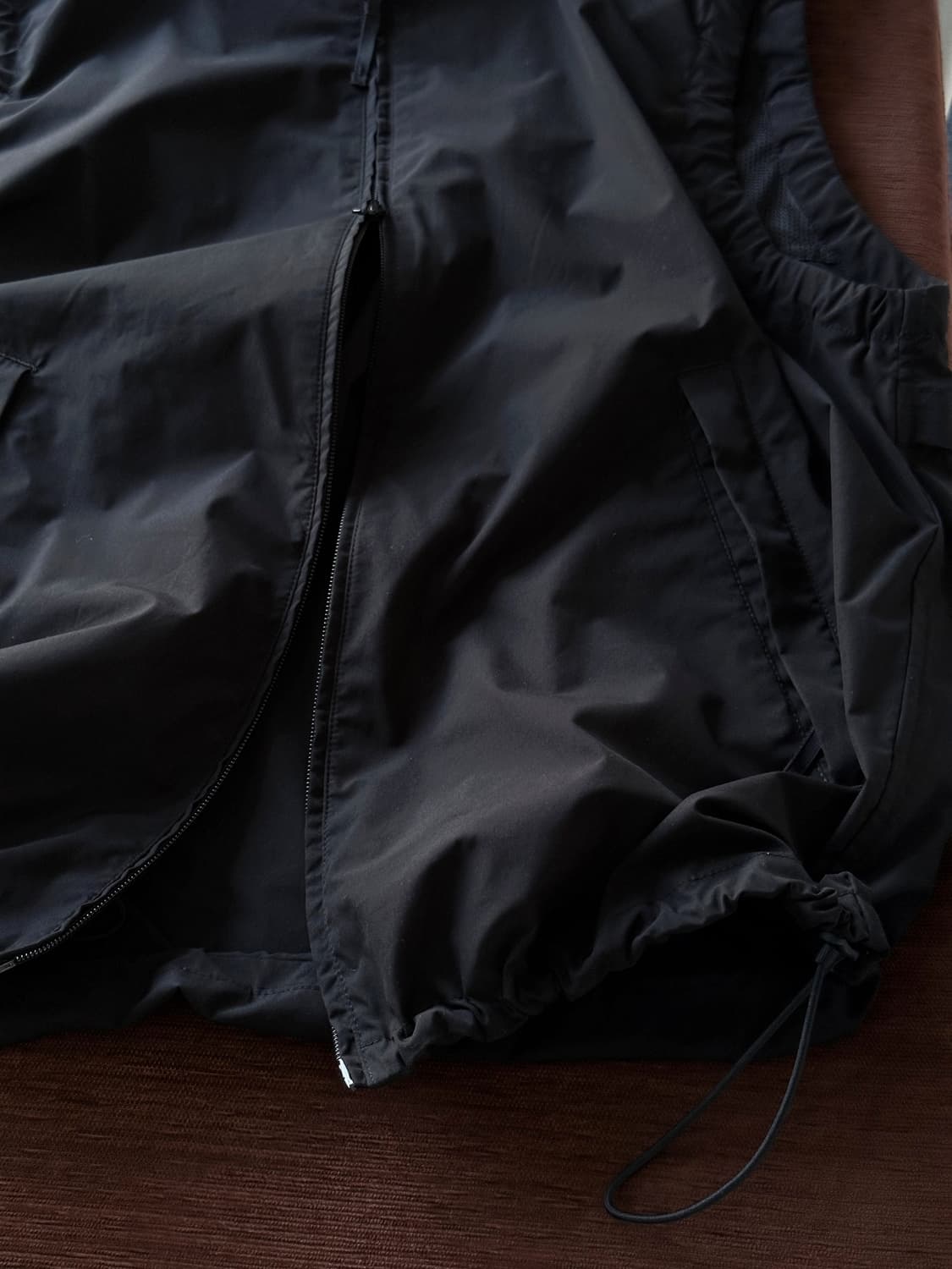 Washed puckering fabric 2way zip vest  상품이미지3