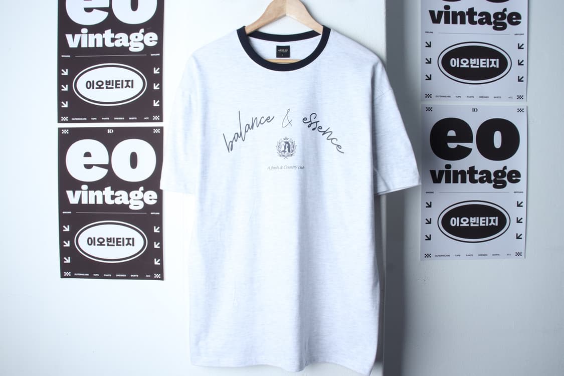 (L-XL) 어프레쉬 반팔 티셔츠 레터링 멜란지 화이트-H3H33765 상품이미지2