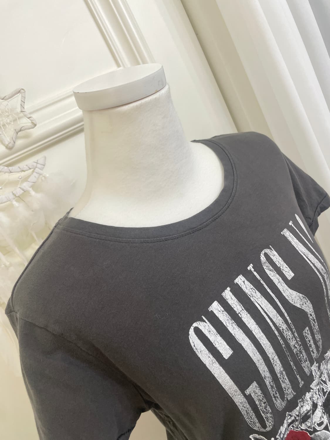 charcoal rose print half sleeve top 상품이미지7