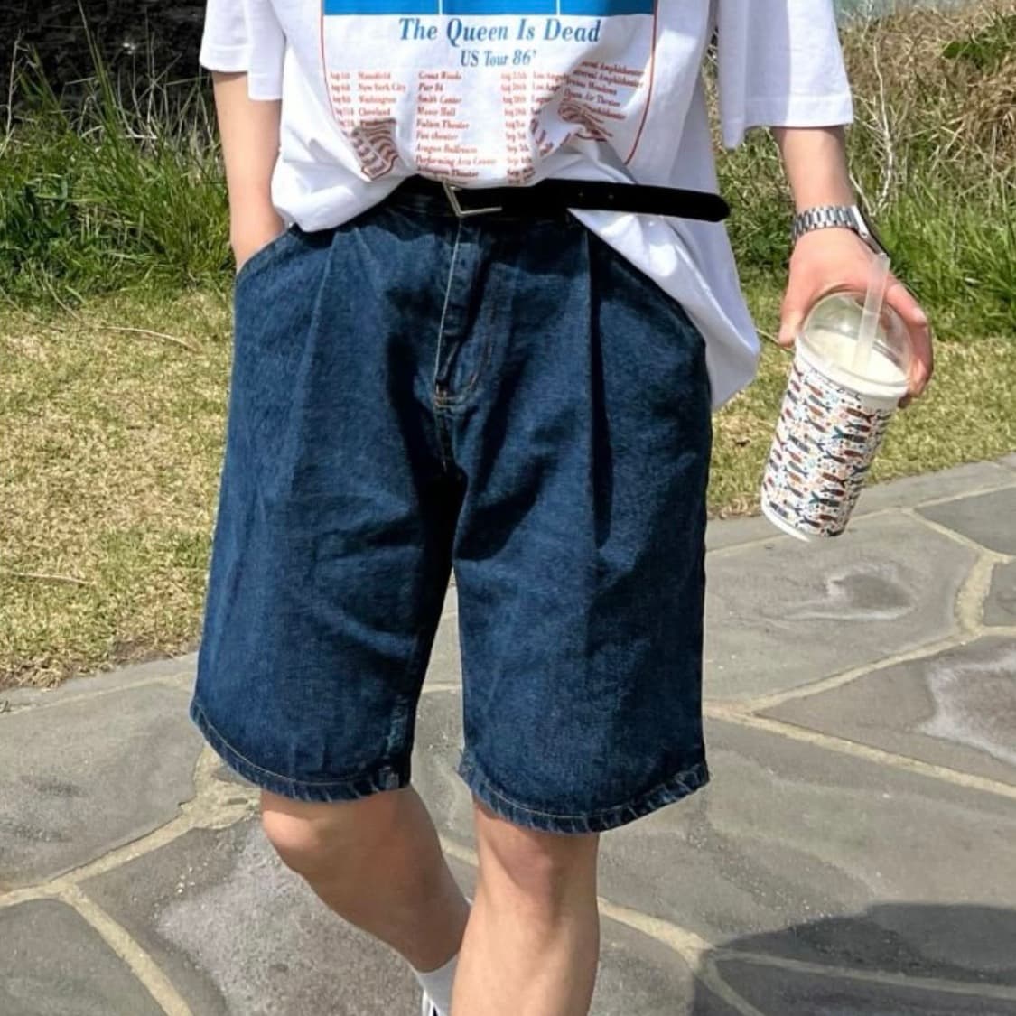 ★미사용 새상품★ 데님 버뮤다 쇼트 팬츠 / 5부 미들핏 / 2color 상품이미지4