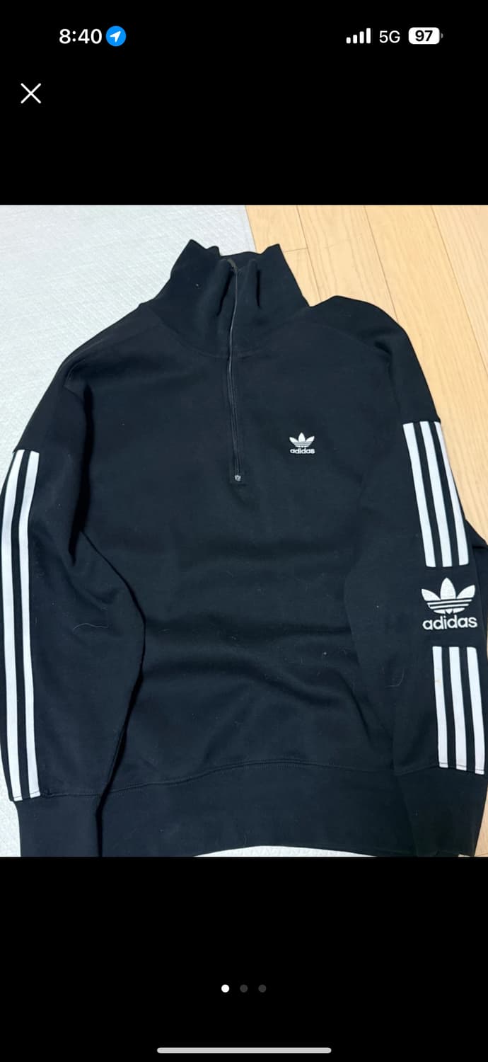 아디다스 하프집업 맨투맨 블랙 M 상품이미지1